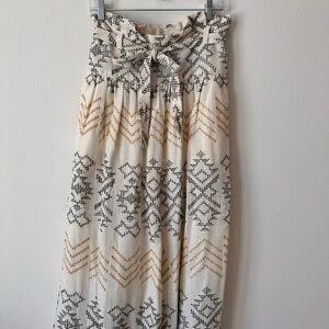 Free People Boho Vibes, Toluca In Ivory Palazzo Crop Pant, Size 6